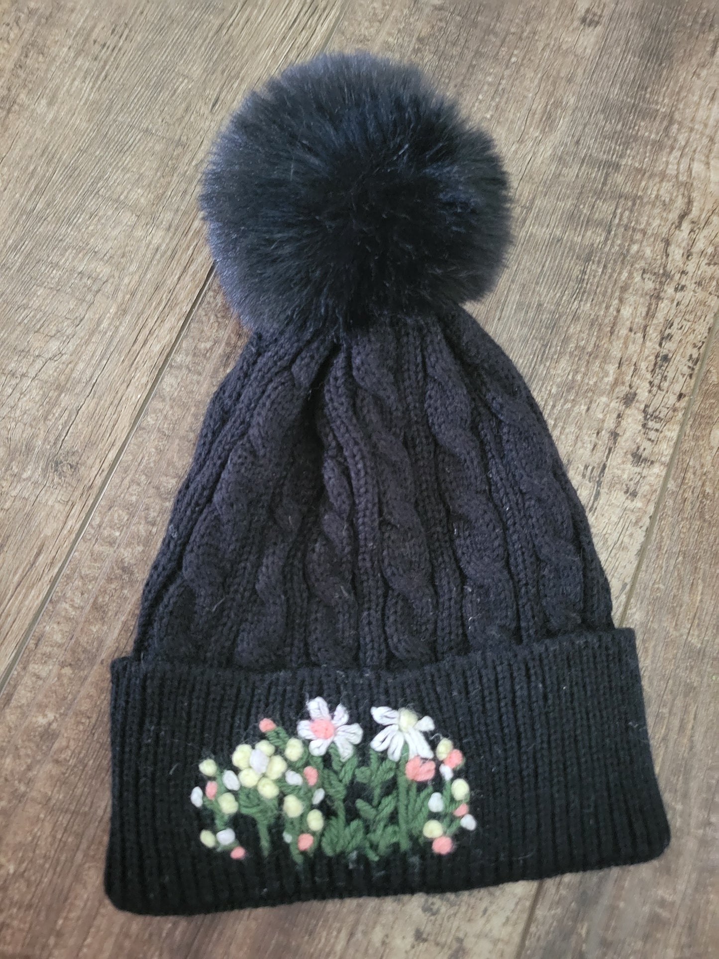 Winter Hat with Flowers
