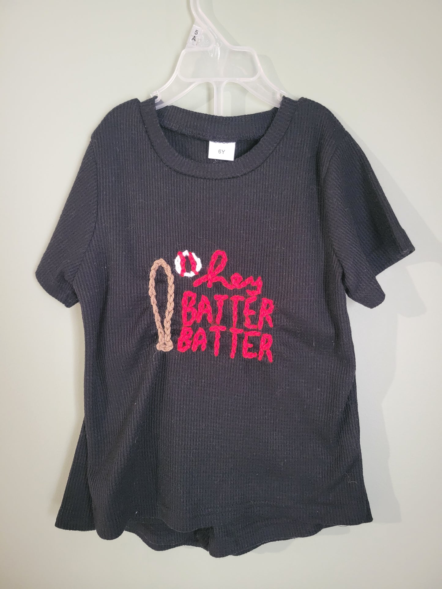 Hey Batter Batter Waffle Knit Short Set-Size 6