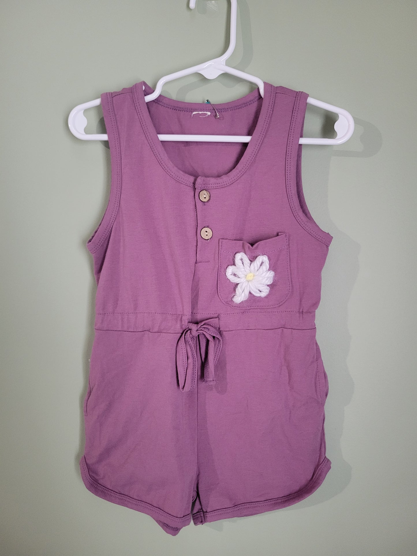Purple Romper with Daisy-4T