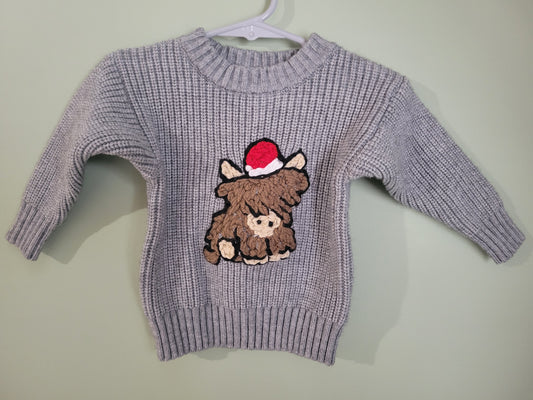 Christmas Highland Cow Sweater