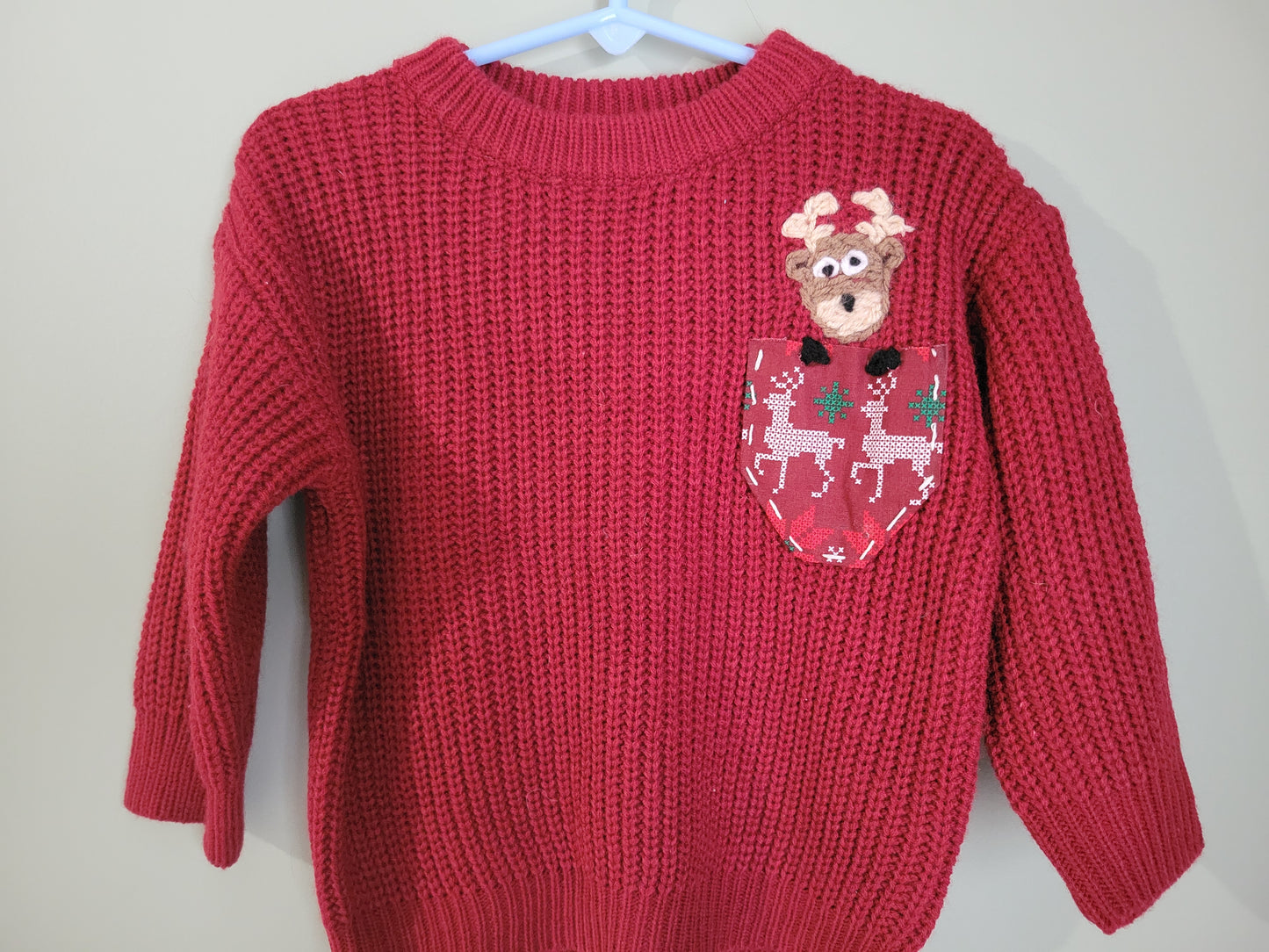 Reindeer Sweater with Pocket-2T