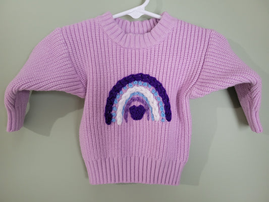 Purple Rainbow Sweater-6months