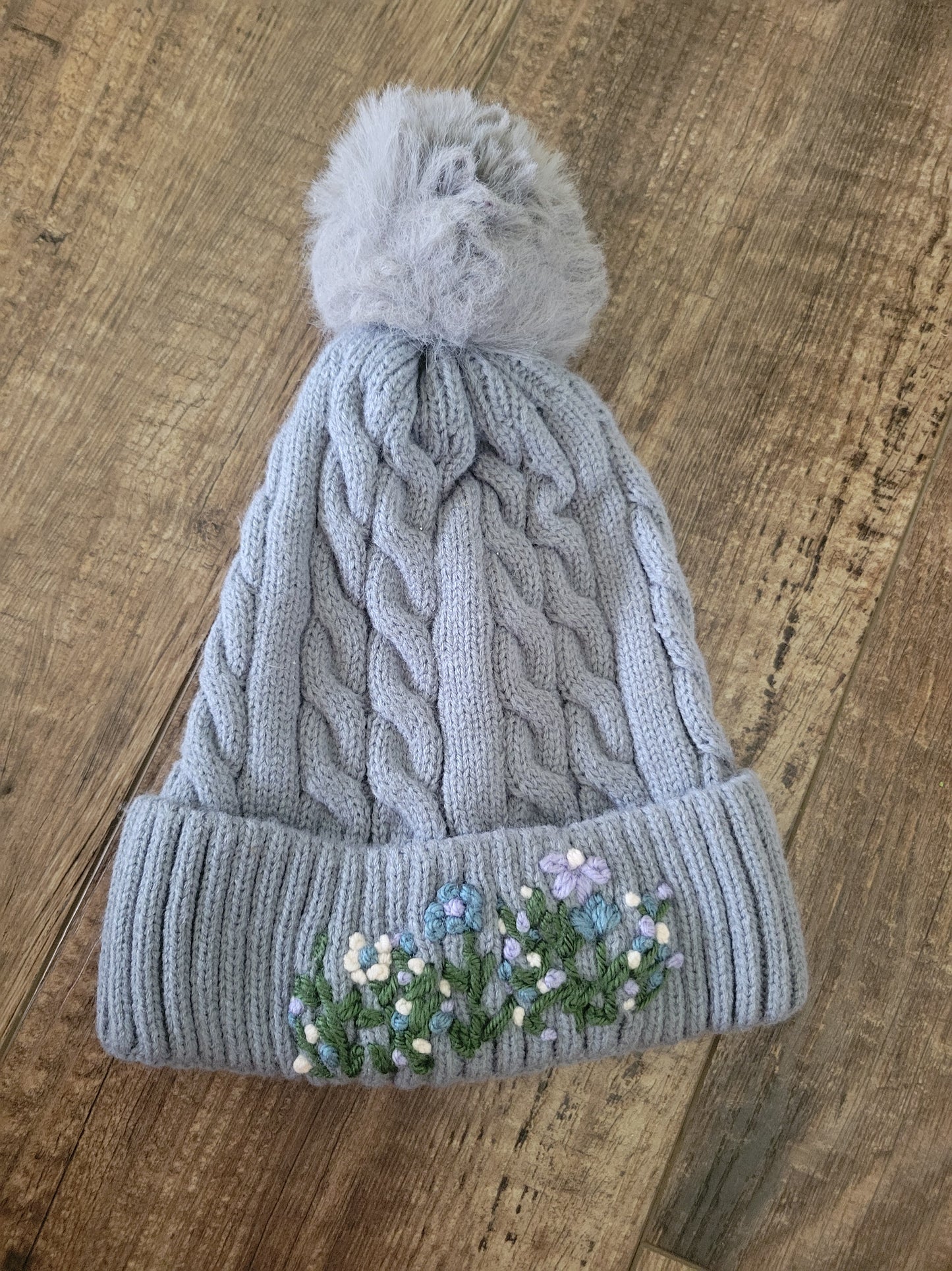Winter Hat with Flowers