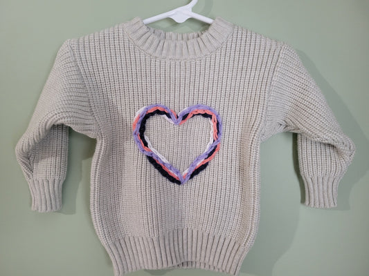 Pink & Purple Heart Sweater-12month
