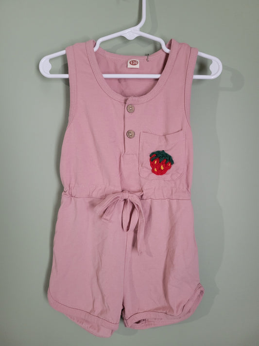 Pink Romper with Strawberry-4T