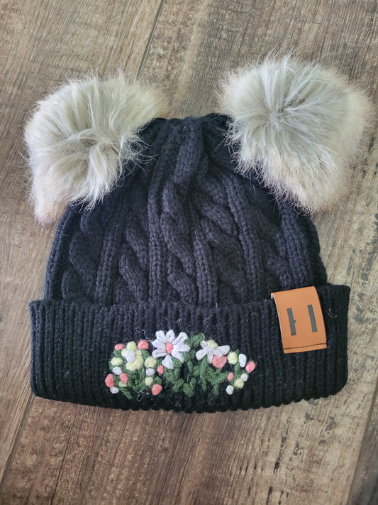 Winter Hat with Flowers