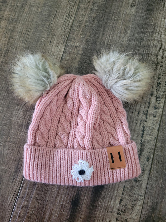 Winter Hat with White Flower
