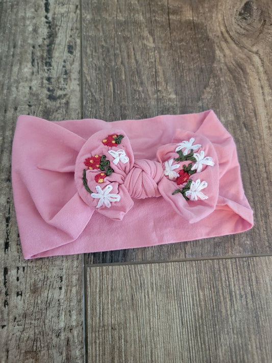 Headband Bow with Strawberries & Daisies