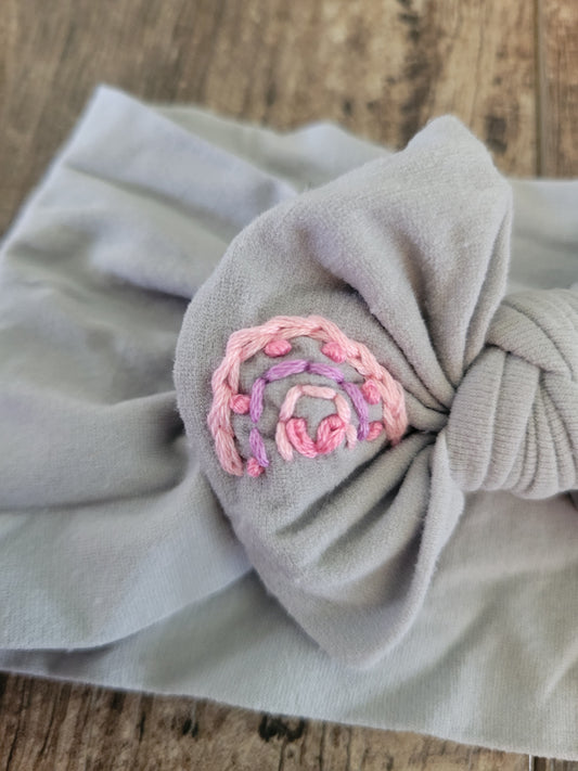 Headband Bow with Rainbow