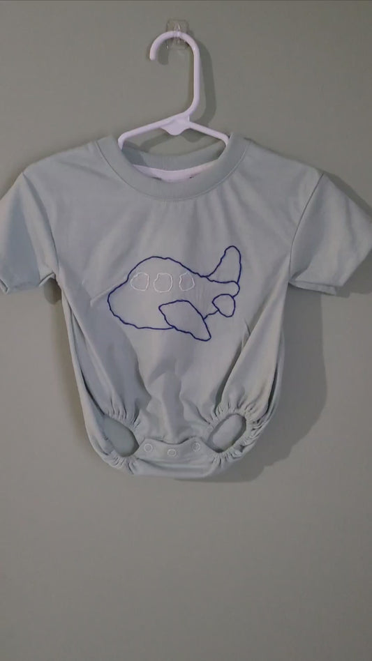 Airplane Bubble Romper-3month