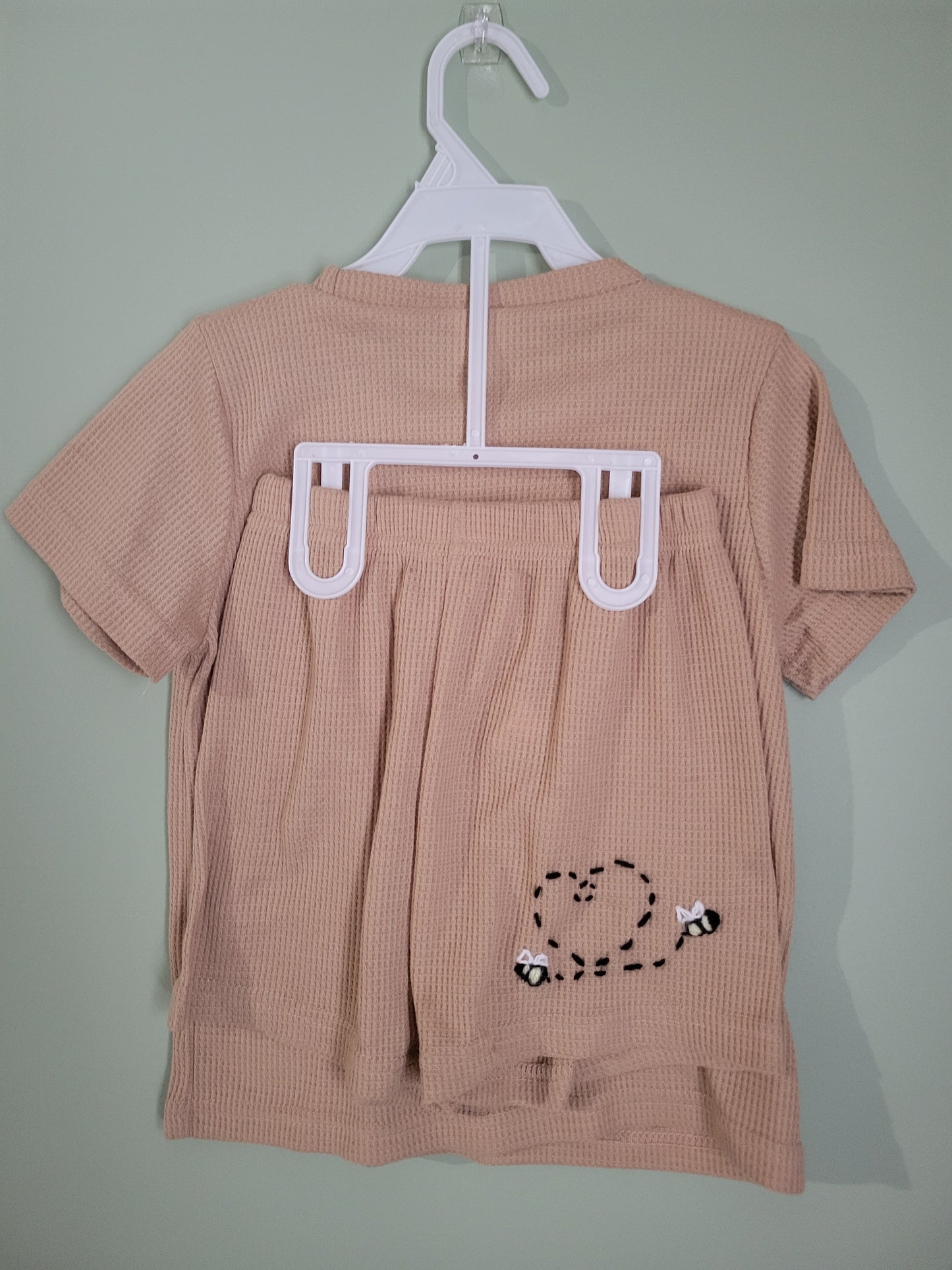 Tan Waffle Knit Outfit Set-Size 6