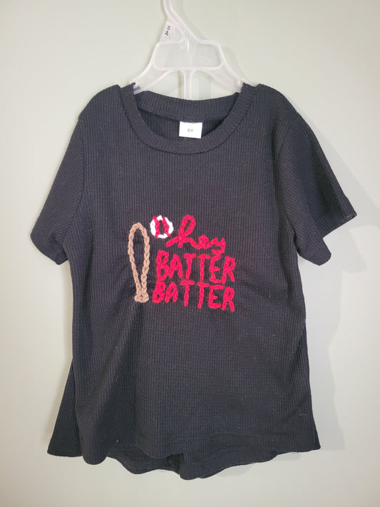 Hey Batter Batter Waffle Knit Short Set-Size 6