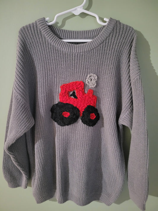 Red Tractor Sweater-7/8