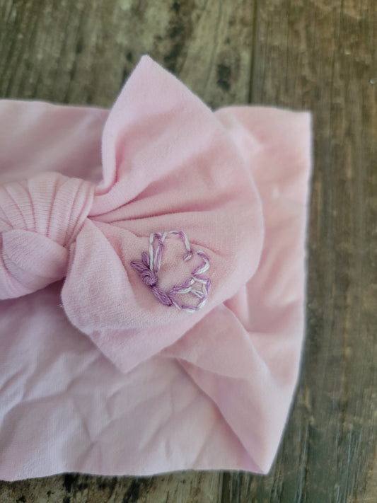 Pink Headband Bow with Butterfly