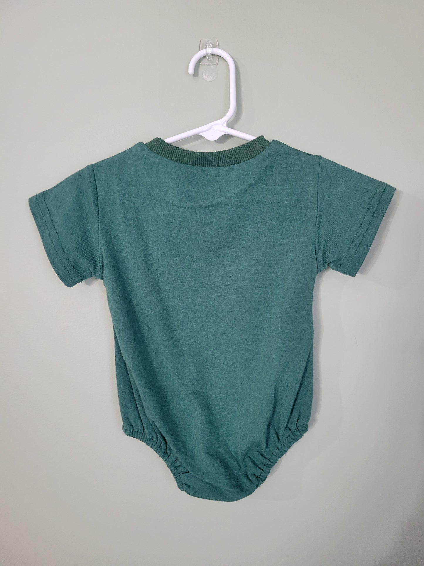 Green Bubble Romper with Pocket-6month