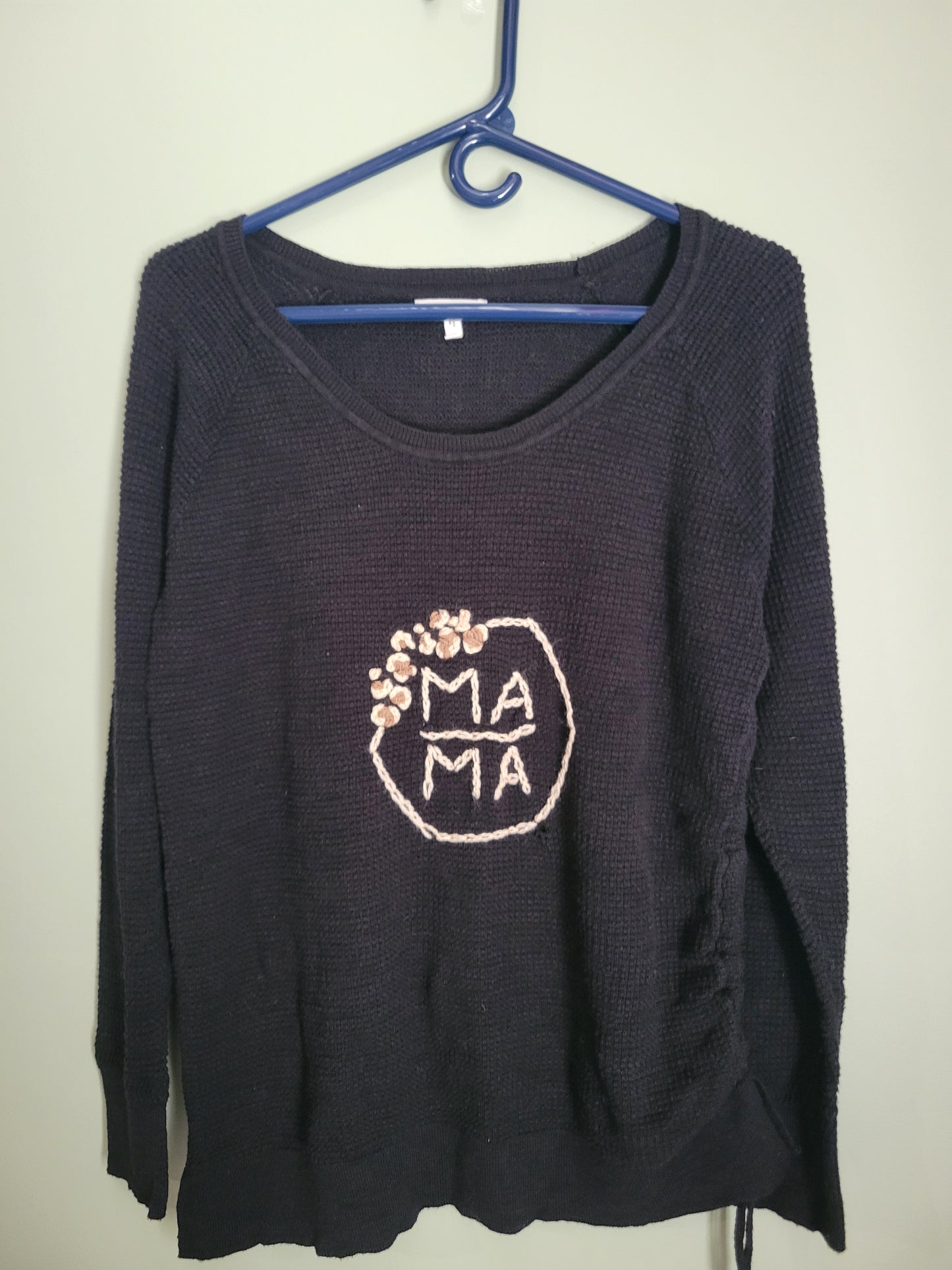 Mama with Leopard Detail Long Sleeve-Large