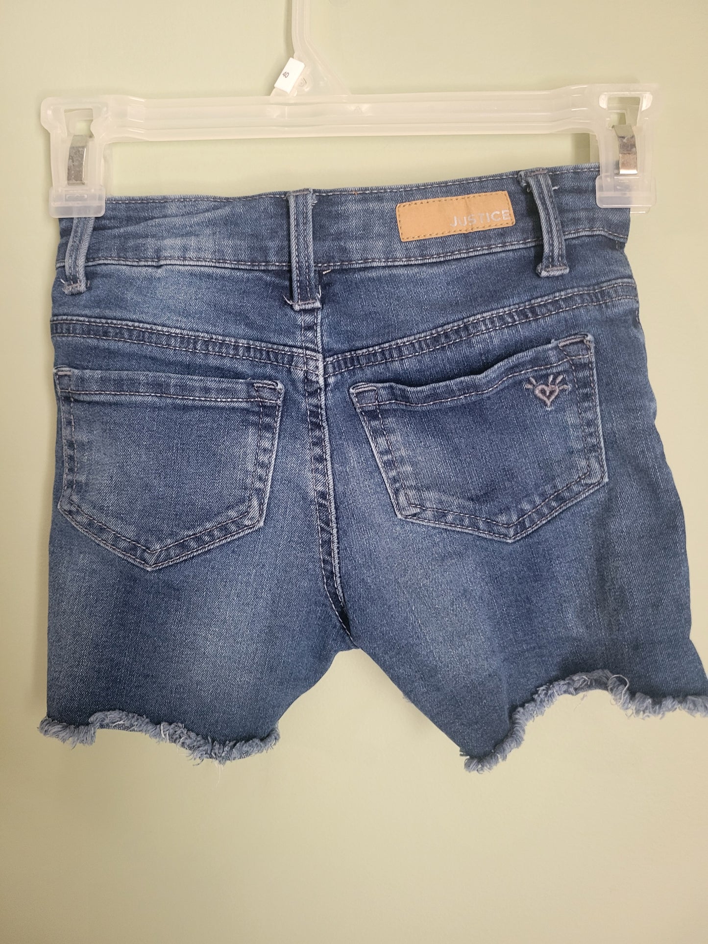 Denim Shorts with Butterflies & Flowers-Size 7