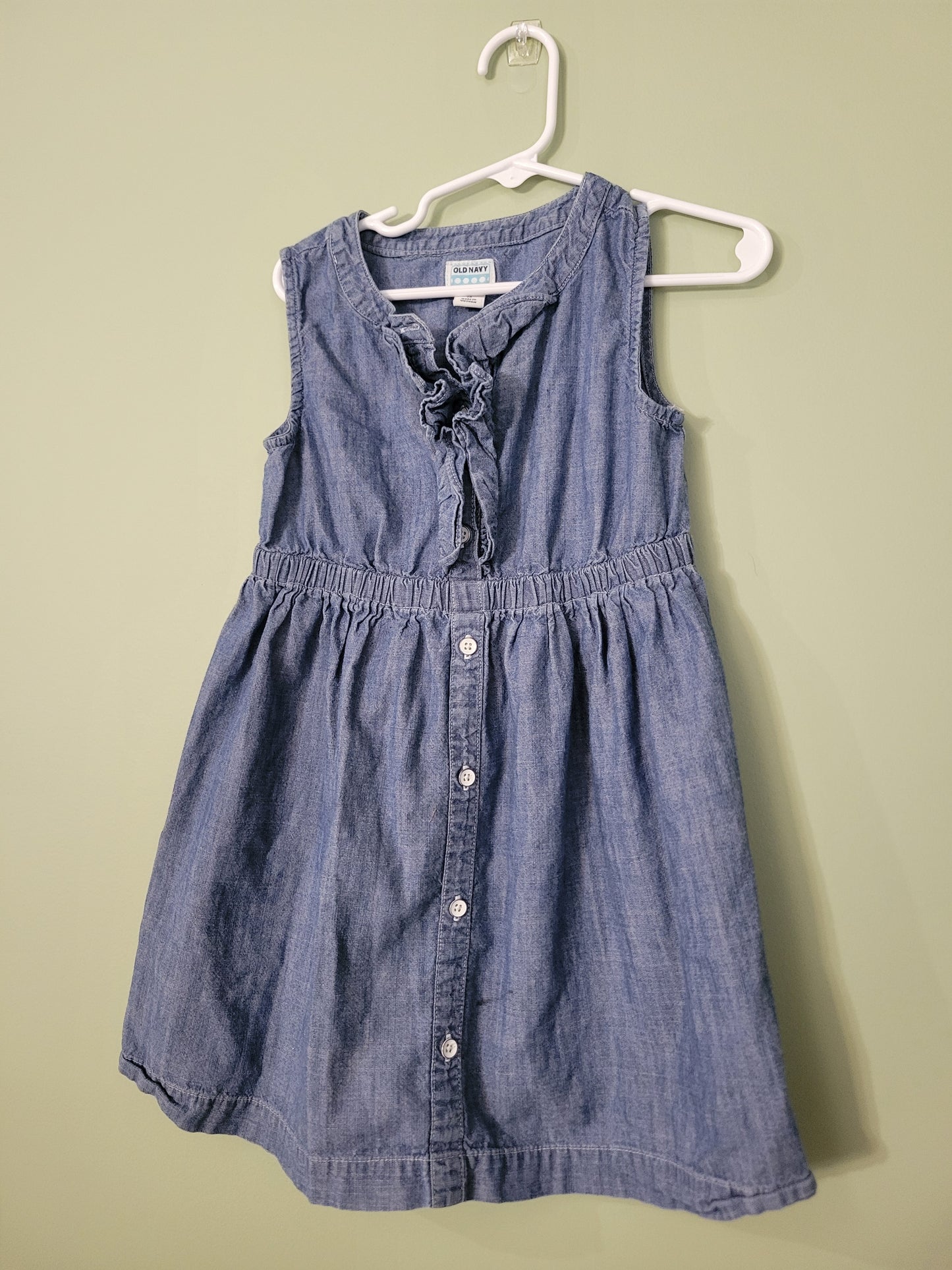 Sleevless Denim Dress-5T