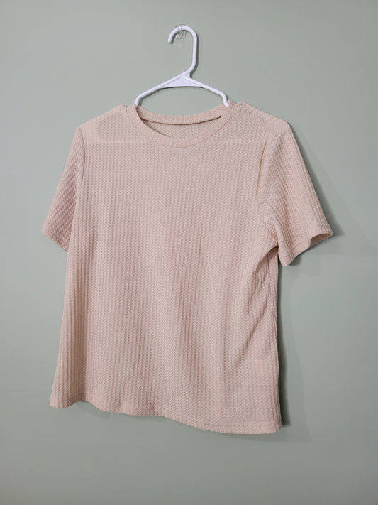 Waffle Knit T-Shirt-XL