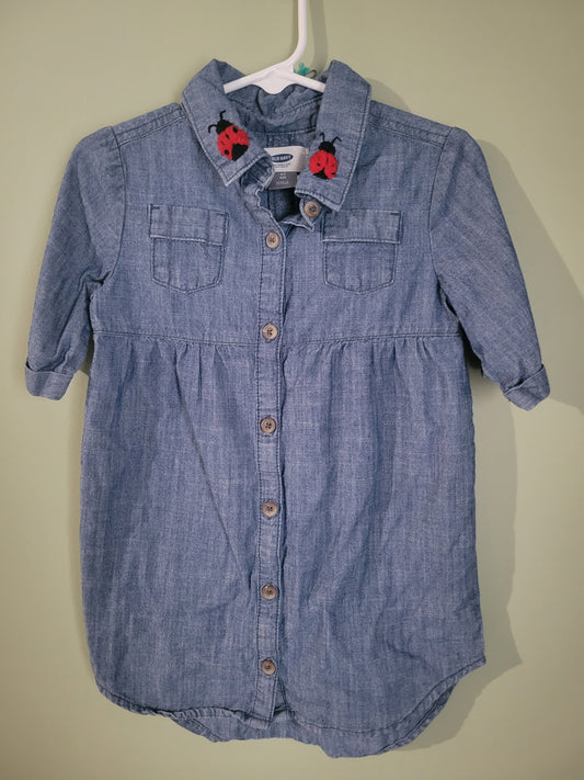 Denim dress with Ladybugs-4T