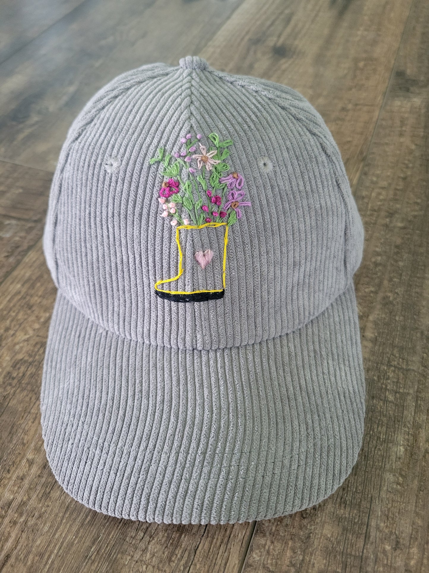 Rainboot with Flowers Baseball Cap