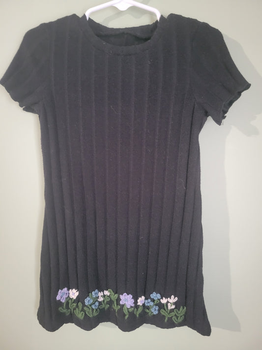Black Dress with Flowers-4T