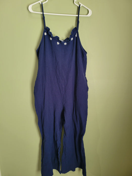 Jumpsuit with Daisy Detailing-Large