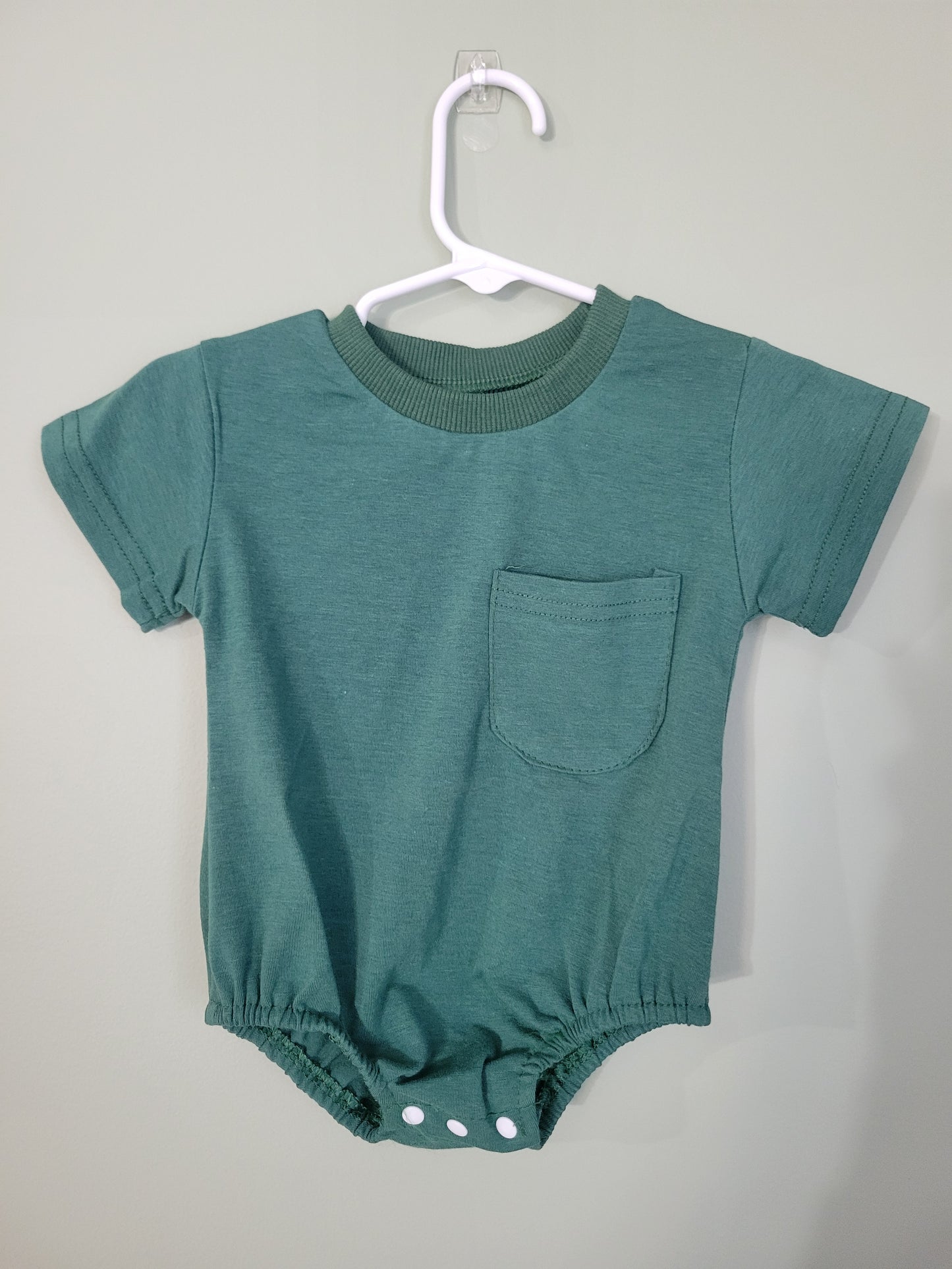 Green Bubble Romper with Pocket-6month