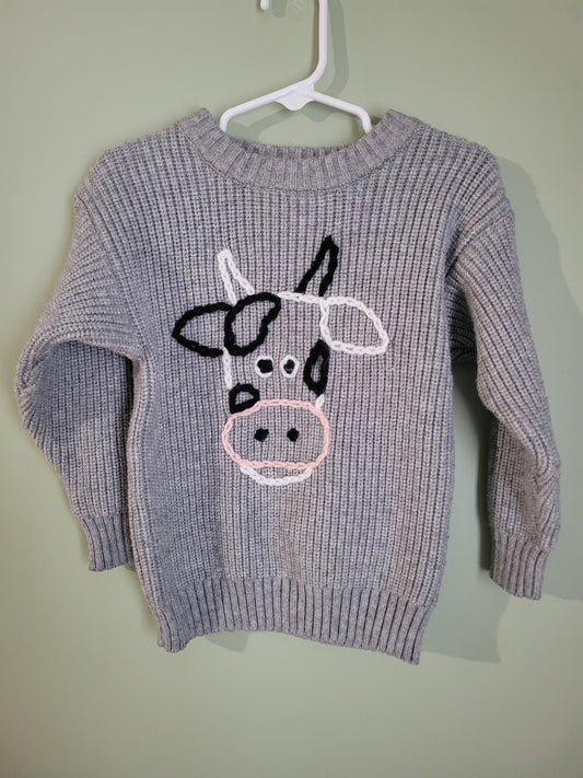 Sweater with Cow (Front&Back)-4T