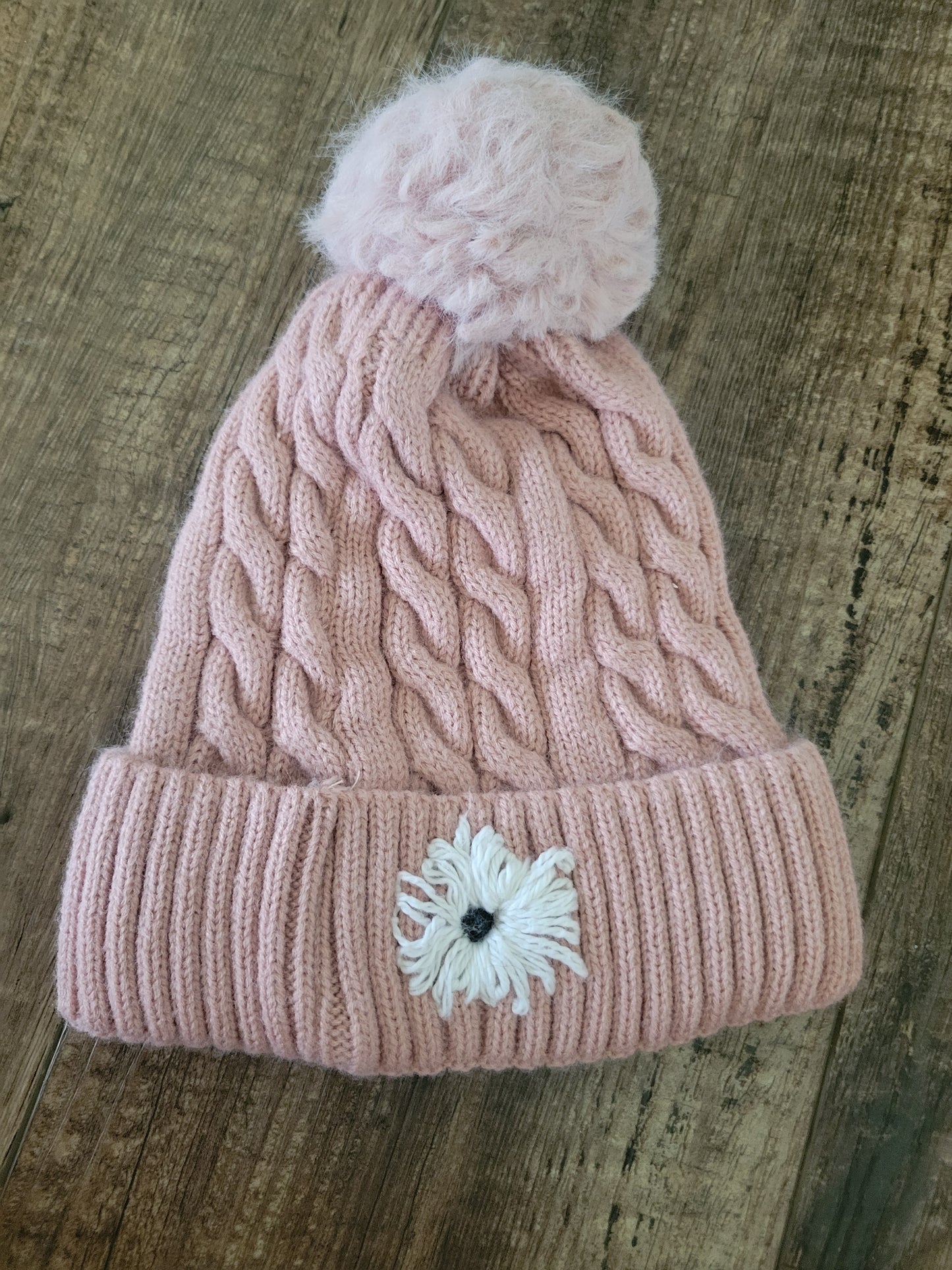Winter Hat with White Flower