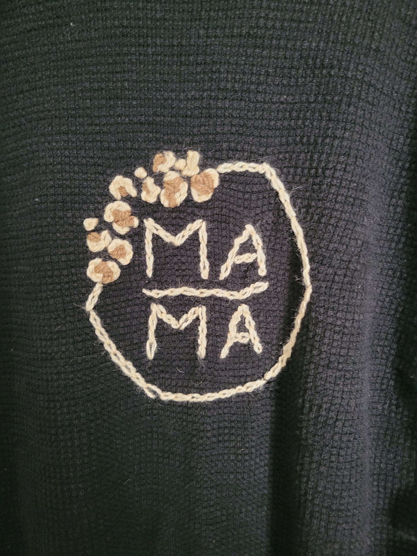 Mama with Leopard Detail Long Sleeve-Large