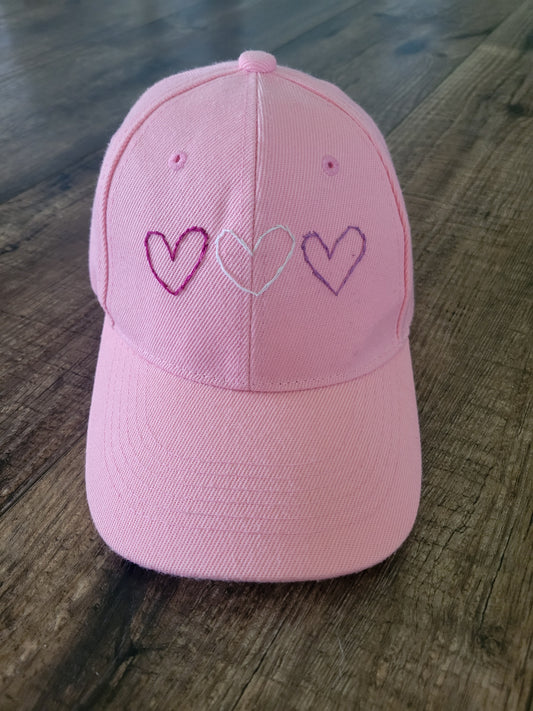 Toddler Hat with 3 Hearts