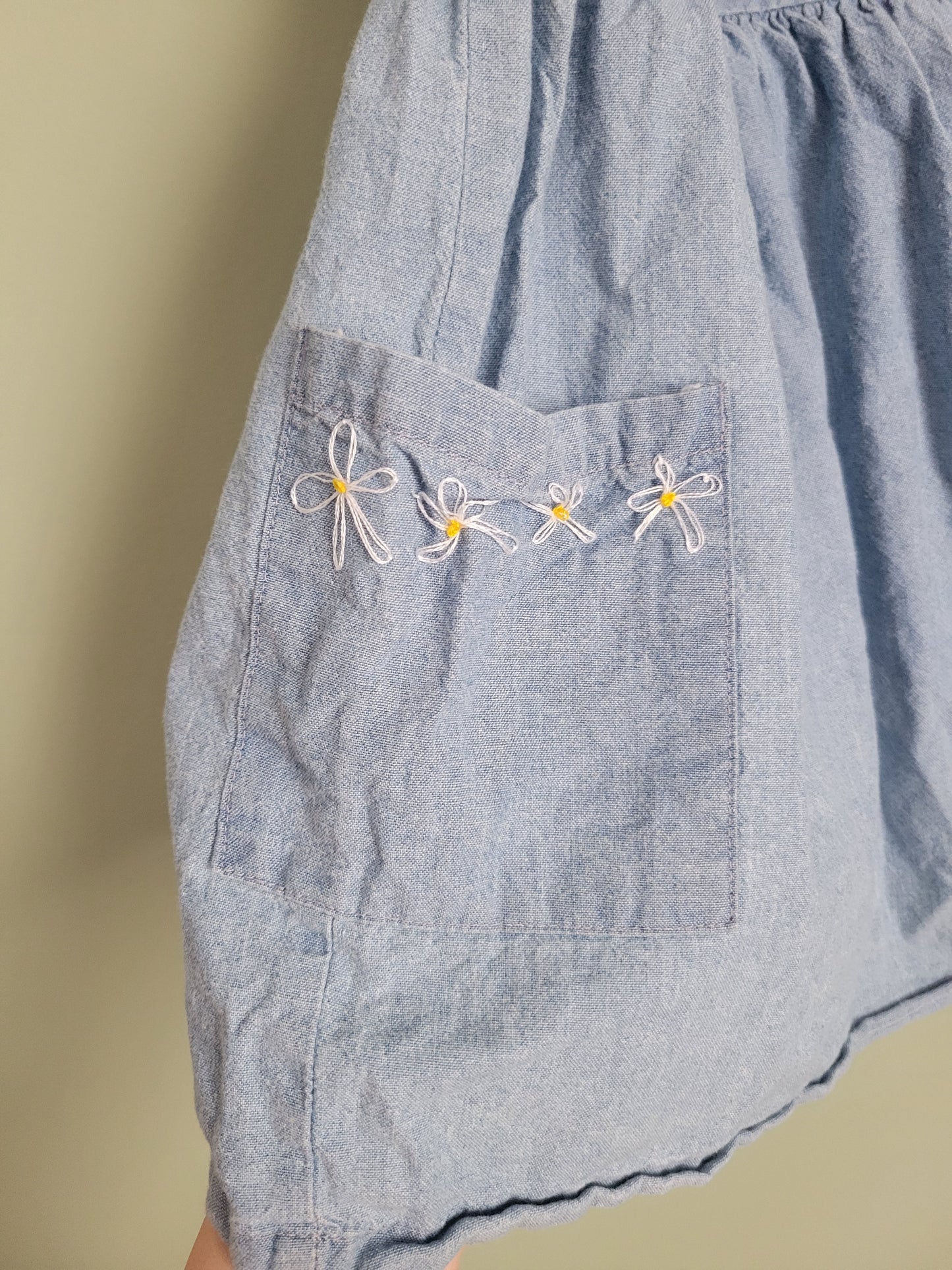 Denim dress with Butterflies & Flowers-Size 7