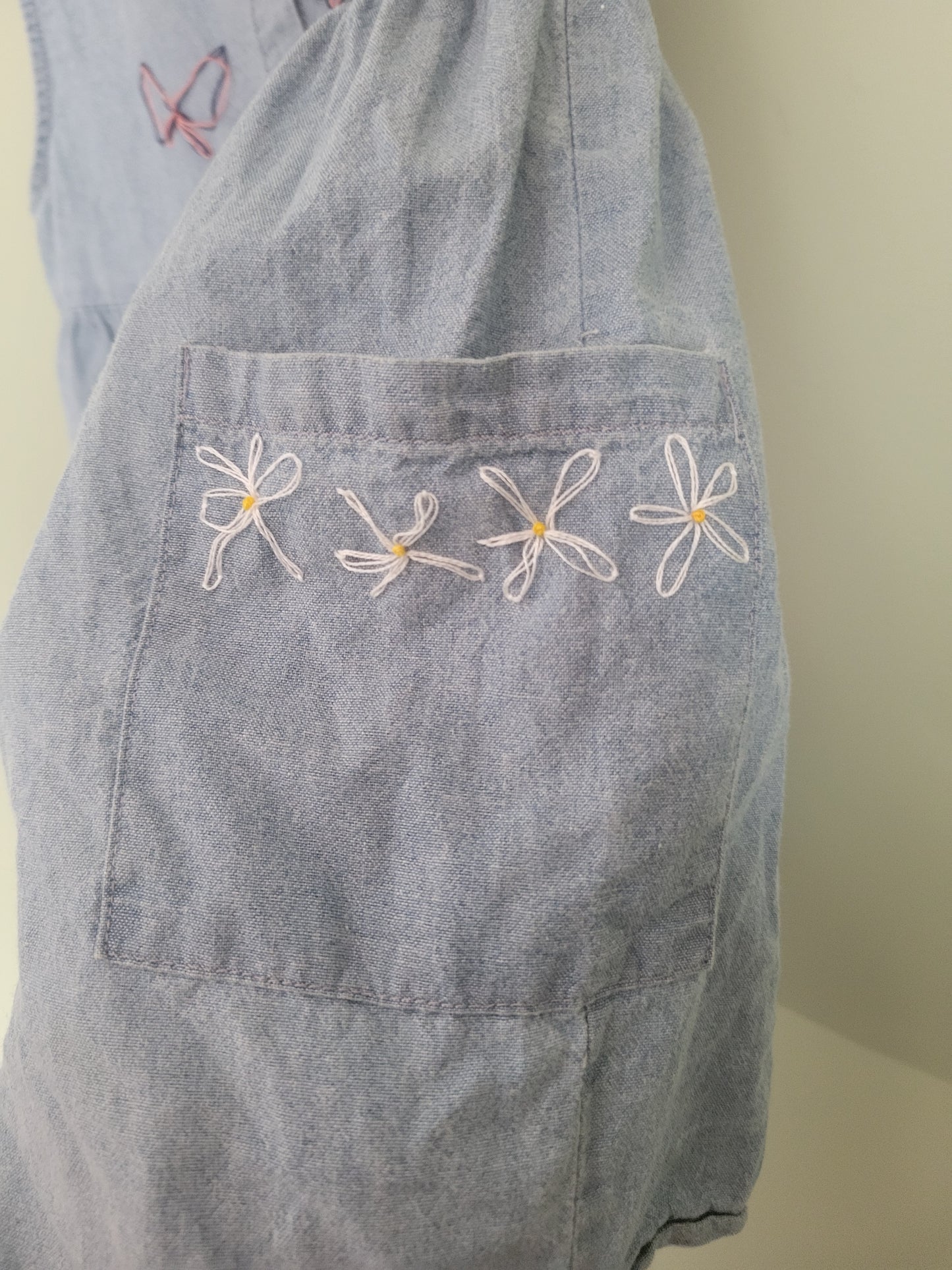 Denim dress with Butterflies & Flowers-Size 7