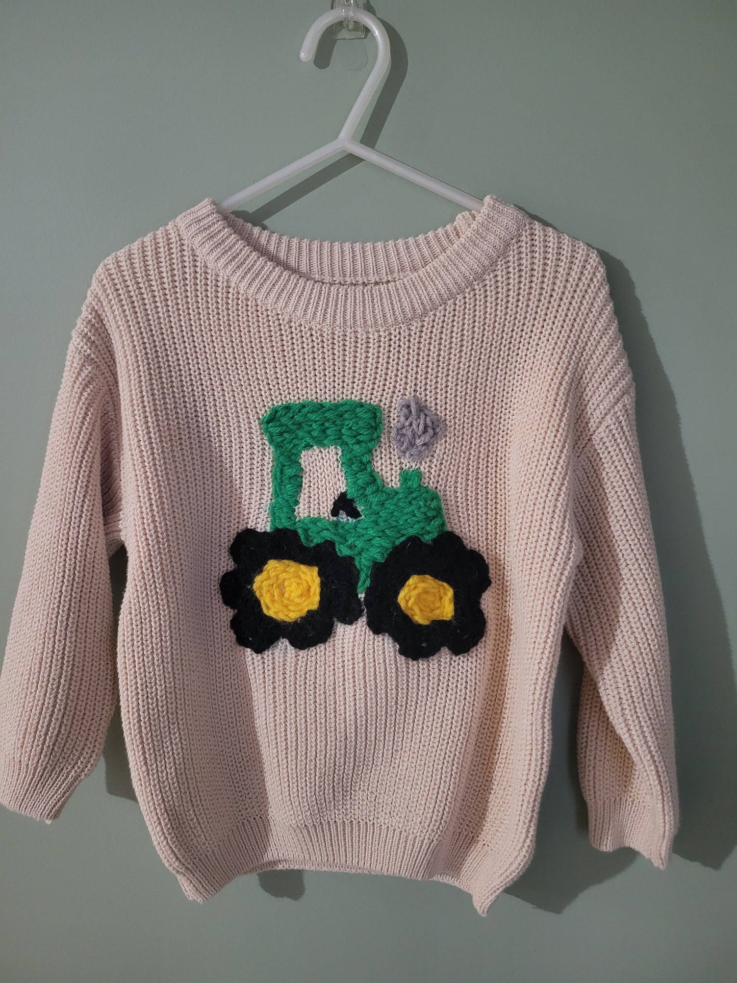 Sweater with Green Tractor-2T