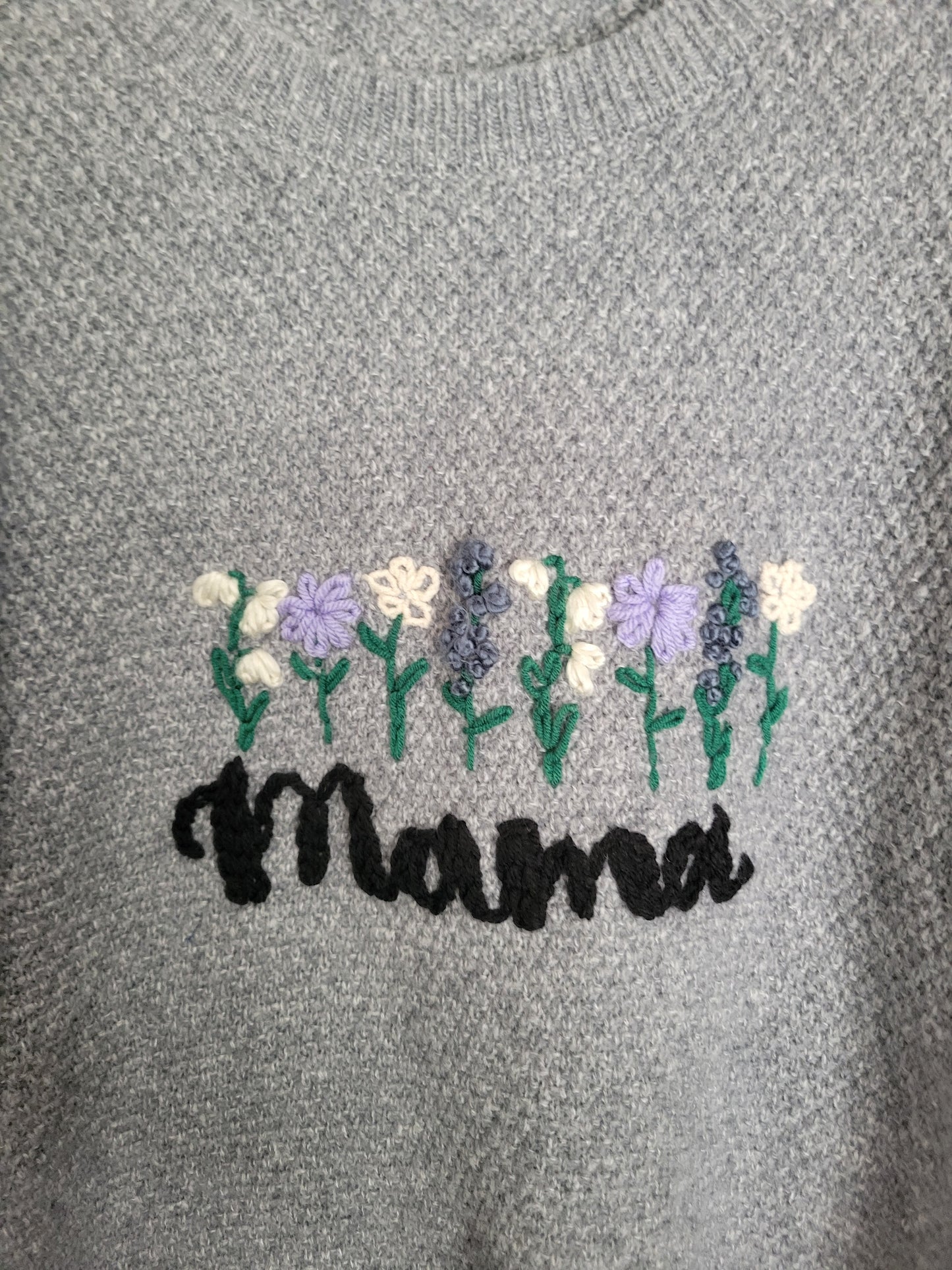 Mama Sweater with Flowers-2XL